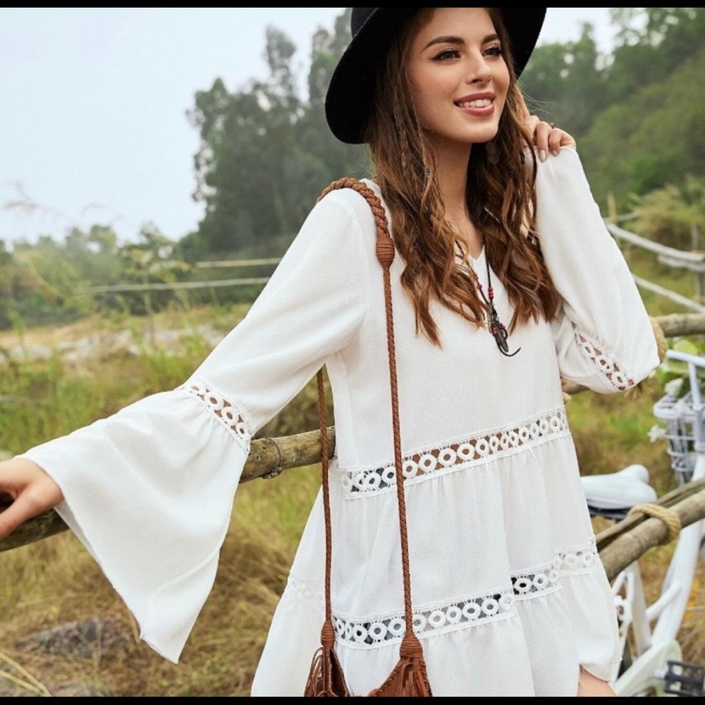 Boho Peplum Ruffle hem Top